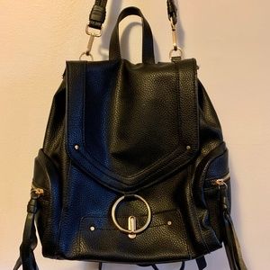 Zara Black Backpack with Front Ring